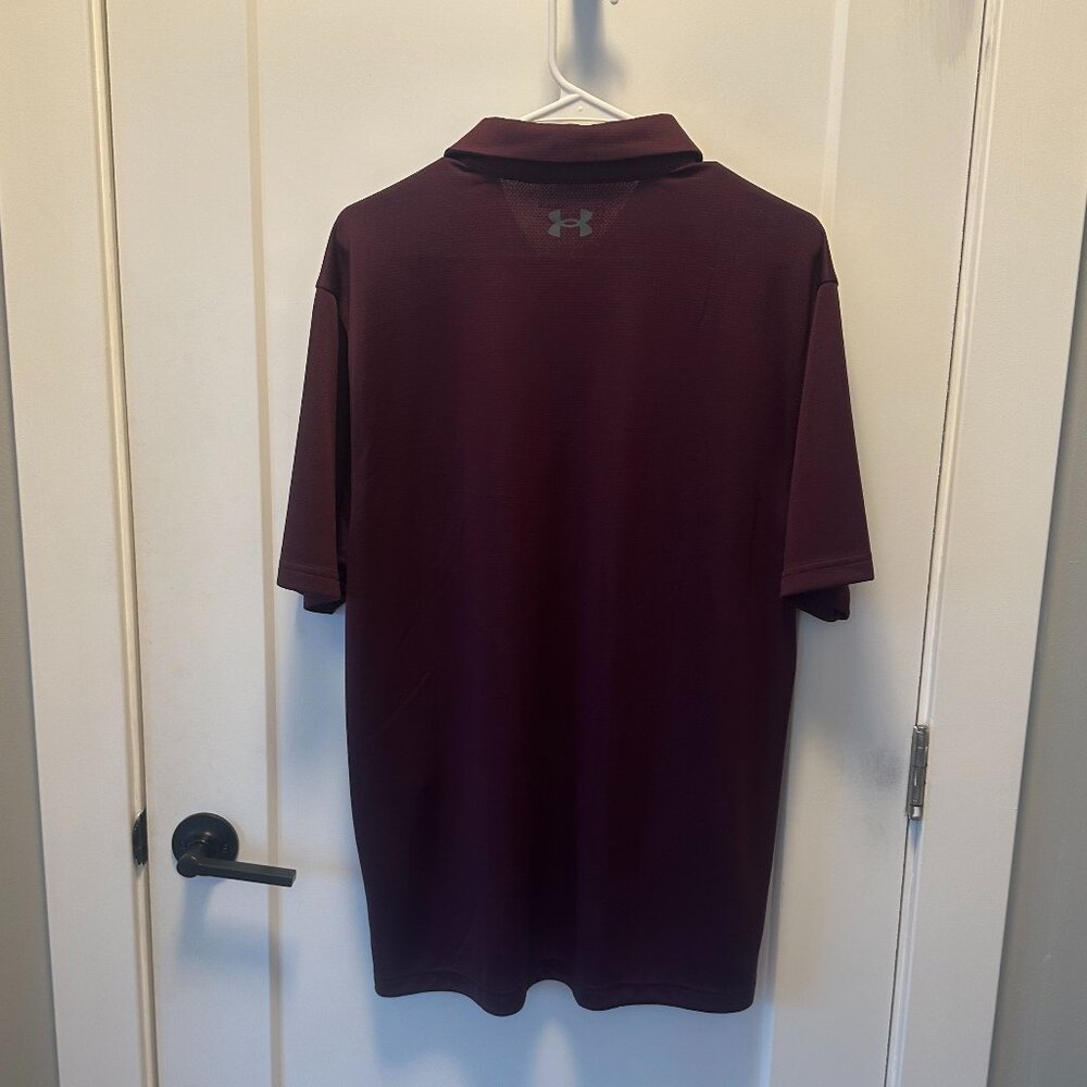 Under Armour Red Maroon Polo Medium Golf - Picture 3 of 3